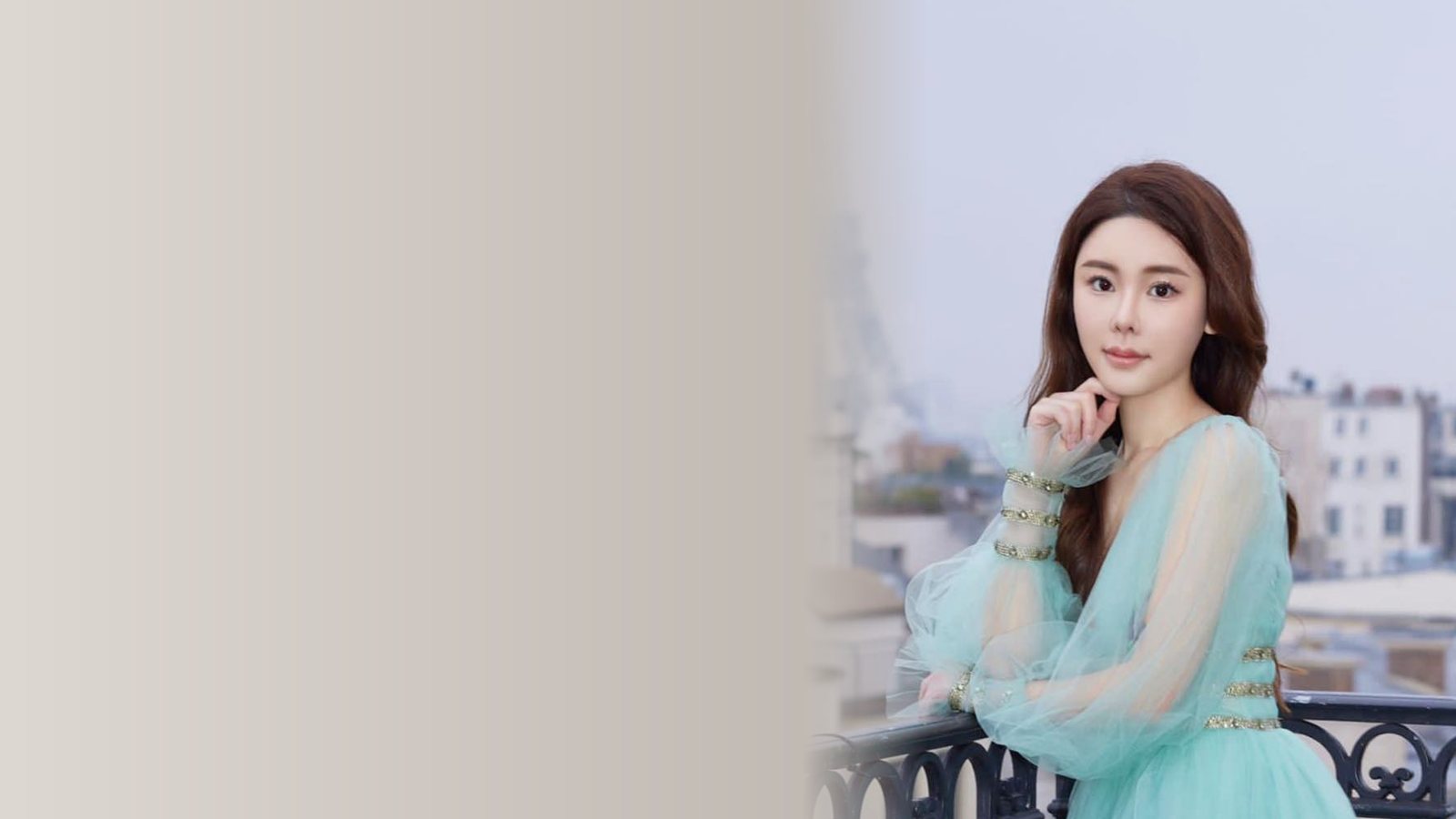 Abby Choi on a Paris balcony